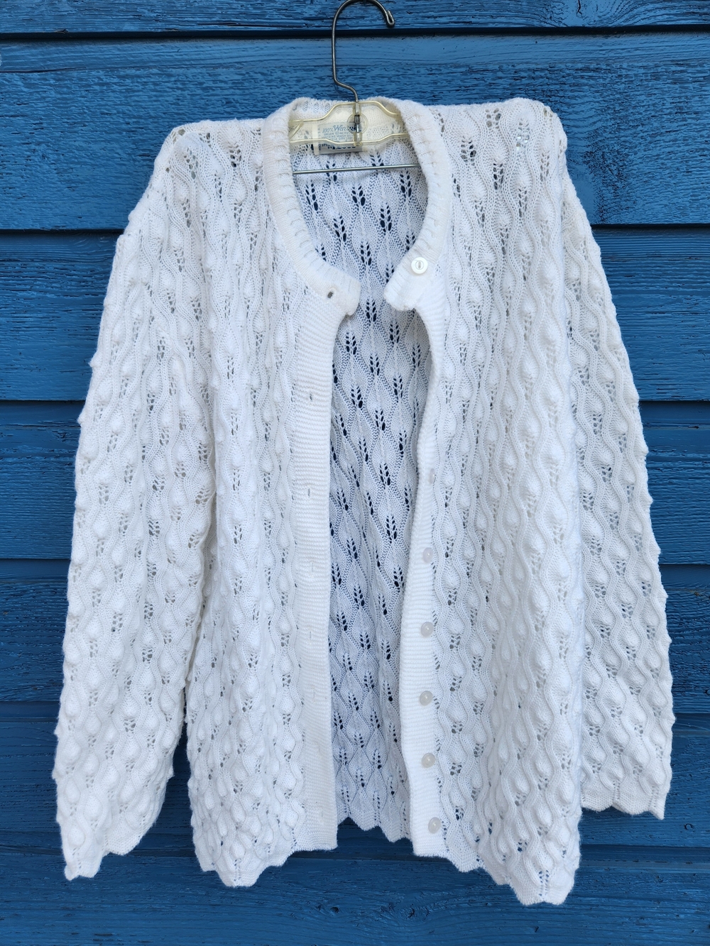 Women’s Open-Knit Button Cardigan Sweater